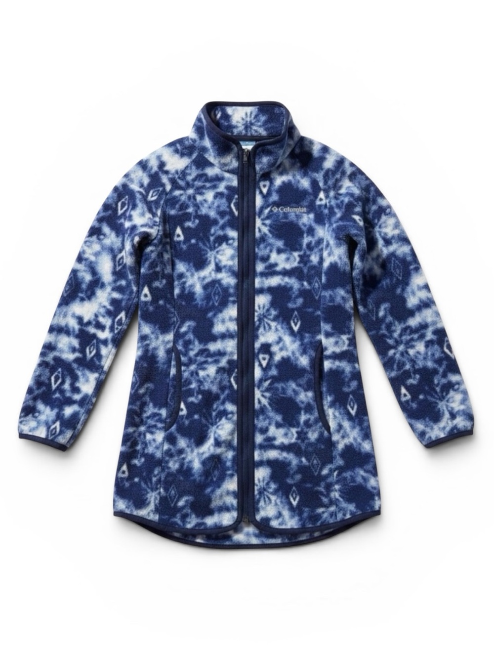 Columbia x Disney Frozen Fleece Jacket Blue Girls Zip Outdoor Coat Medium 10/12